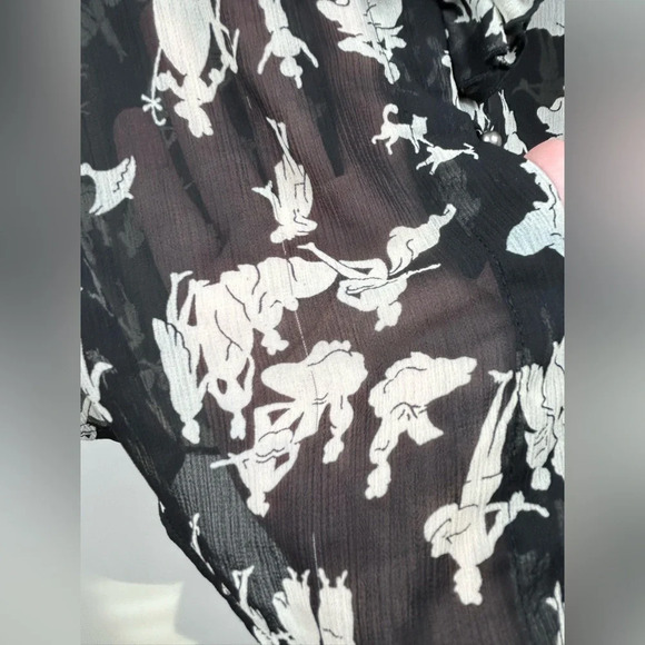 HD in Paris Anthropologie Long Sleeve Chiffon Top, 8 Ruffles Whimsical Romantic - Picture 11 of 11